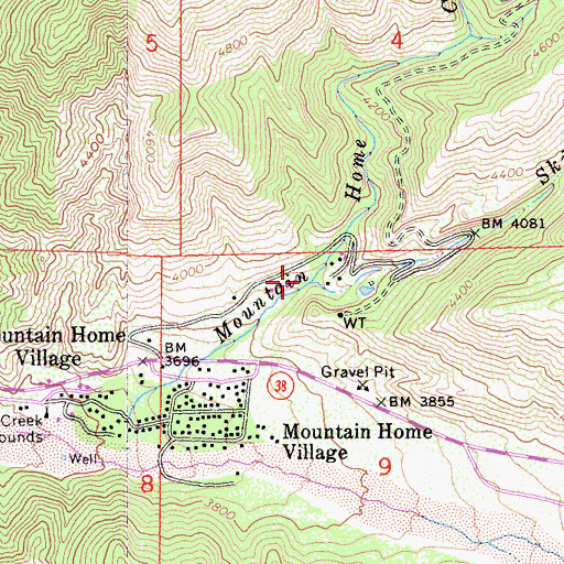 Topographic Map of Skinner Creek, CA