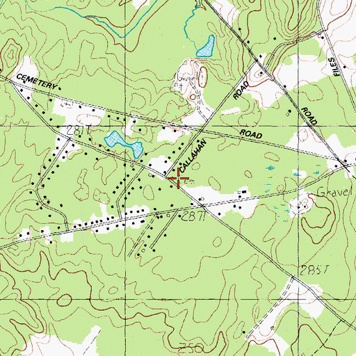 Topographic Map of Thompson Gray Cemetery, ME