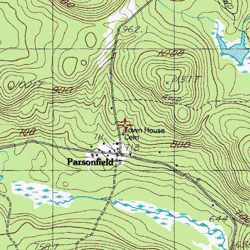 Topographic Map of Town House Cemetery, ME