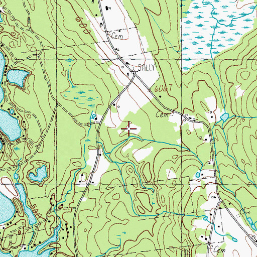 Topographic Map of Trafton Cemetery, ME