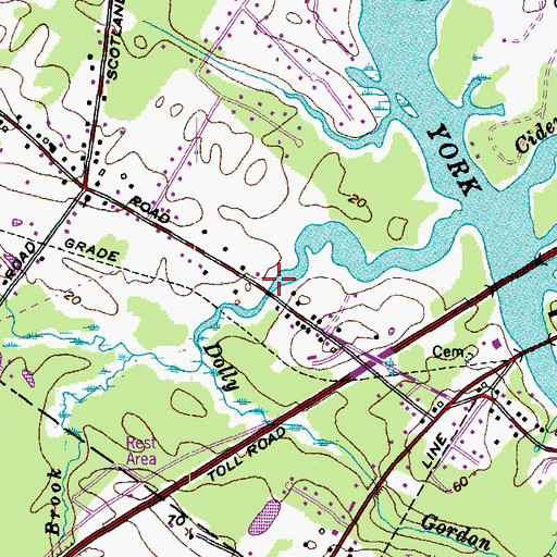 Topographic Map of Trafton Lot, ME