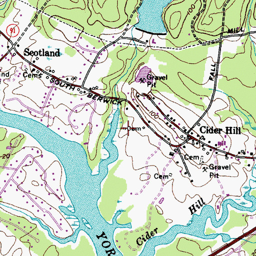 Topographic Map of Young Lot, ME