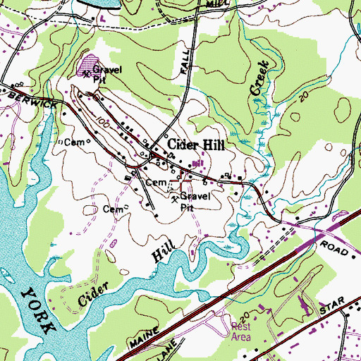 Topographic Map of Young Lot, ME
