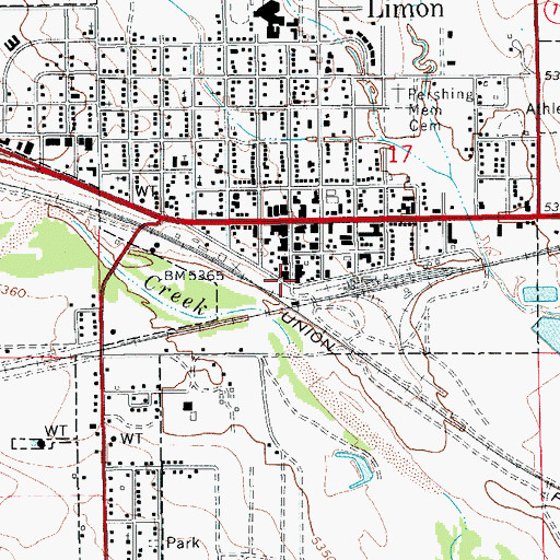 Topographic Map of Limon Police Department, CO