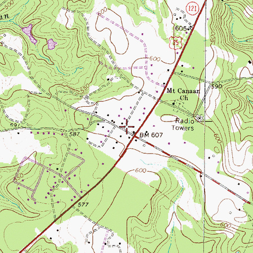 Topographic Map of County Line Fire Department Station 2, SC