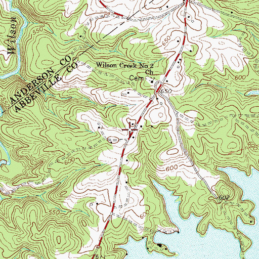 Topographic Map of Abbeville County Fire Department McGill Substation 3, SC