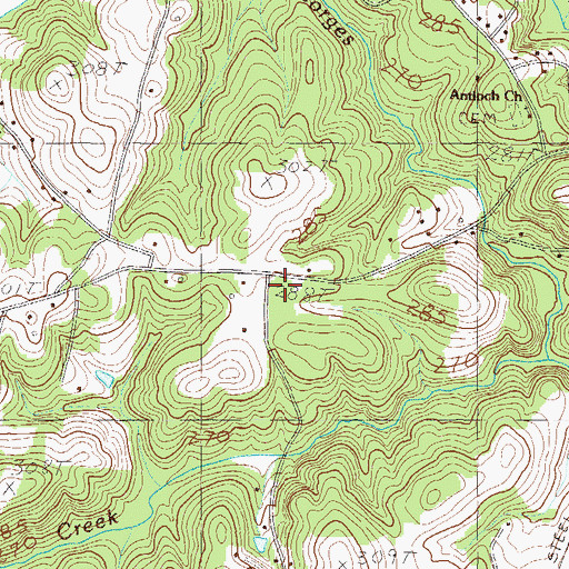 Topographic Map of Crosswell Fire Department, SC