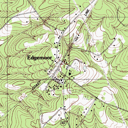 Topographic Map of Lando Fire Department Edgemoor Substation, SC