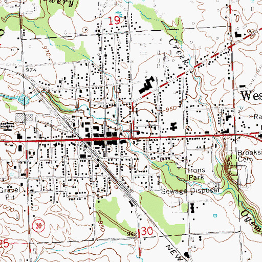 Topographic Map of West Branch Police Department, MI