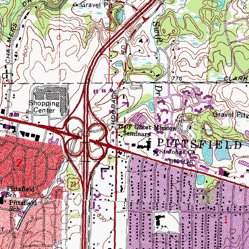 Topographic Map of Washtenaw County Sheriff's Office, MI