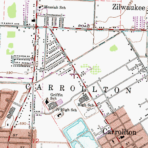 Topographic Map of Carrollton Township Police Department, MI