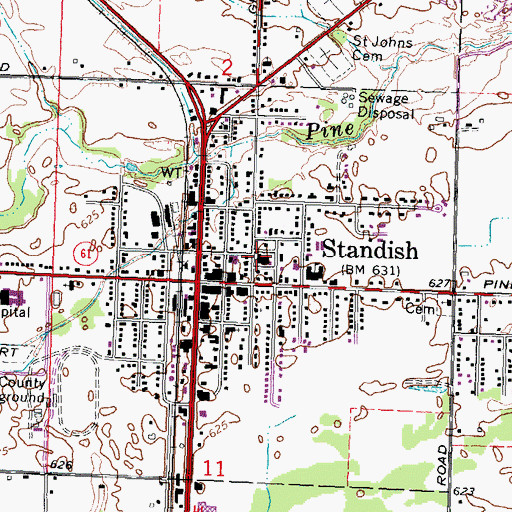 Topographic Map of Arenac County Sheriff's Office, MI