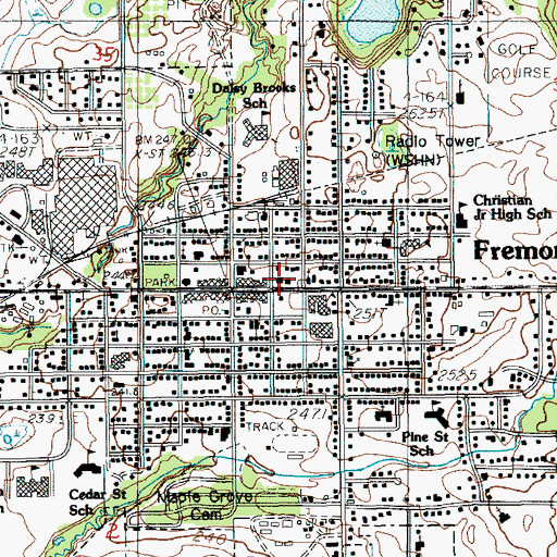 Topographic Map of Fremont Police Department, MI