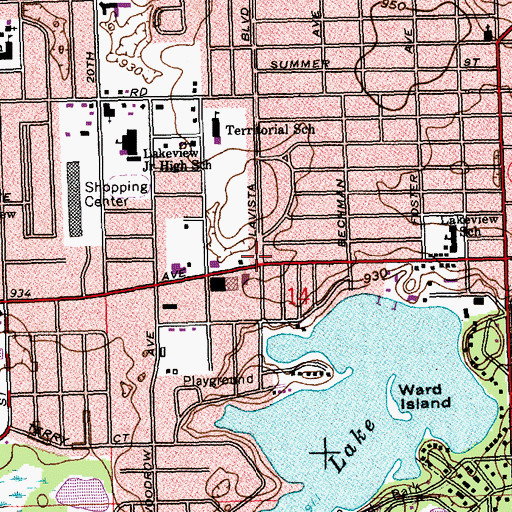 Topographic Map of Michigan State Police Department, MI