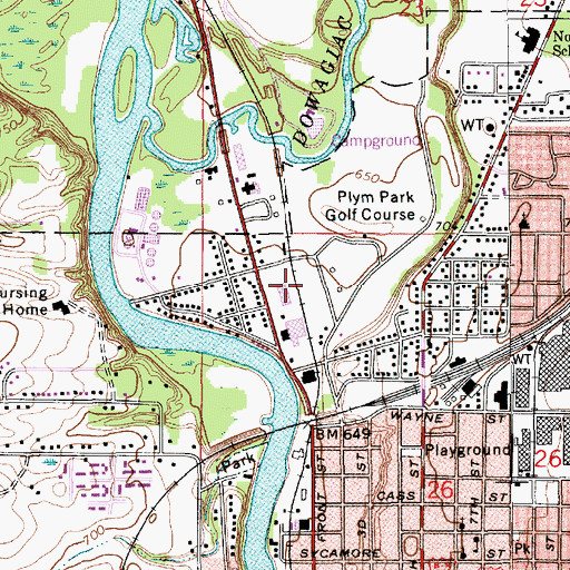 Topographic Map of Berrien County Sheriff's Office Niles Substation, MI