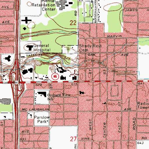 Topographic Map of Muskegon Township Police Department, MI