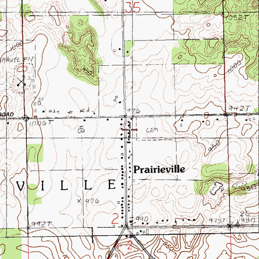 Topographic Map of Prairieville Township Police Department, MI