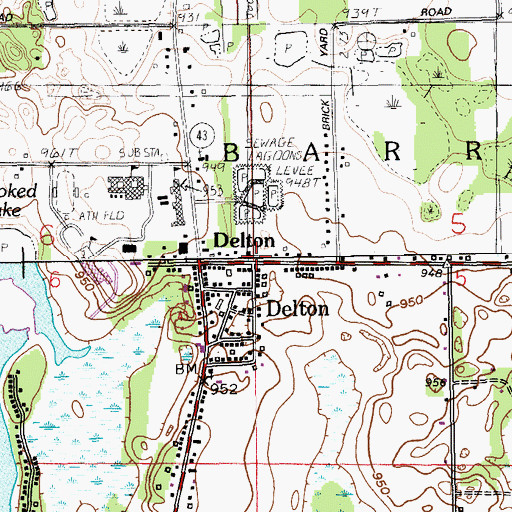 Topographic Map of Barry Township Police Department, MI