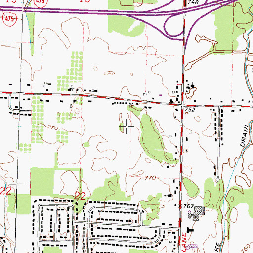 Topographic Map of Mount Morris Township Police Department, MI