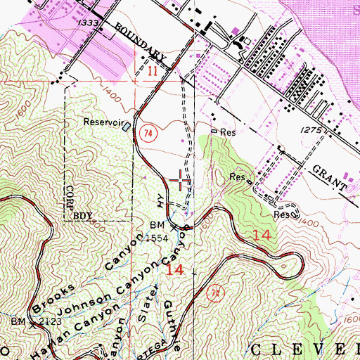 Topographic Map of Slater Canyon, CA