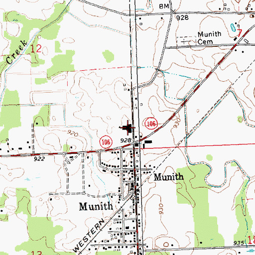 Topographic Map of Waterloo Township Police Department, MI
