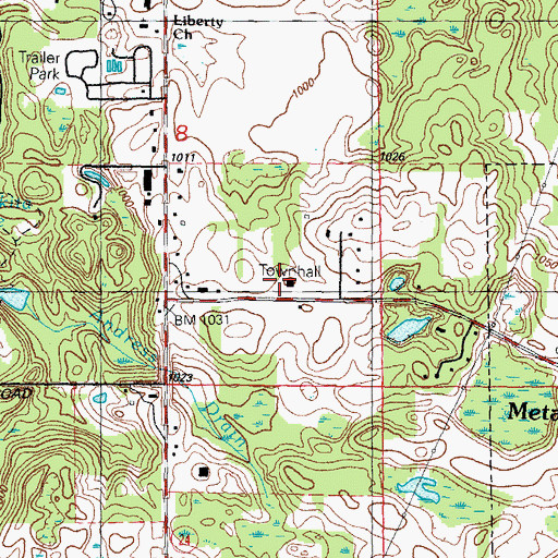 Topographic Map of Metamora Township Police Department, MI