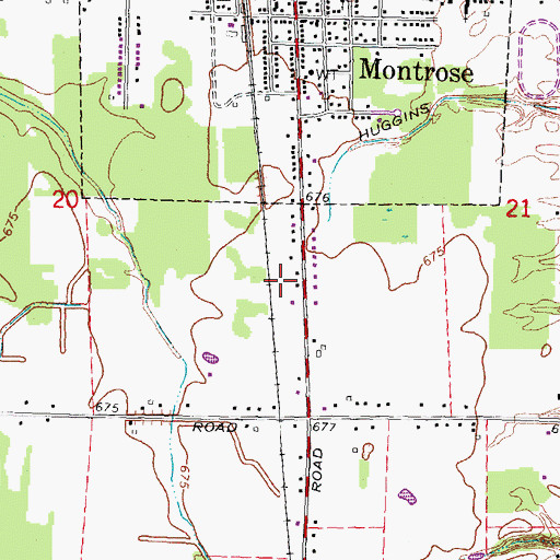 Topographic Map of Montrose Township Police Department, MI