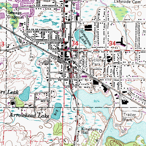 Topographic Map of Holly Police Department, MI