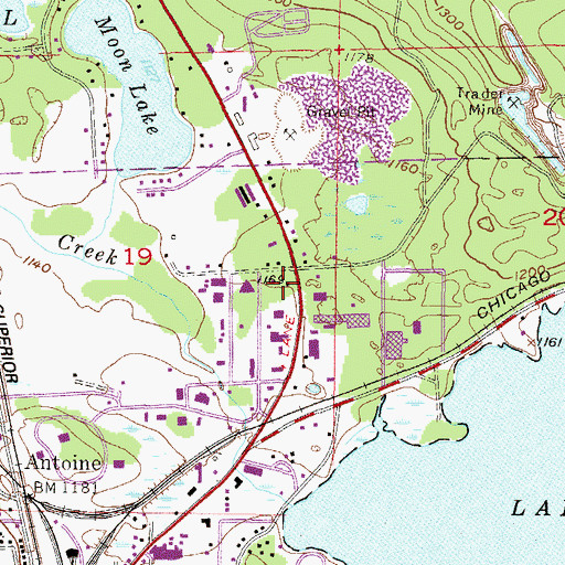 Topographic Map of Michigan State Police District 8 Iron Mountain Post 85, MI