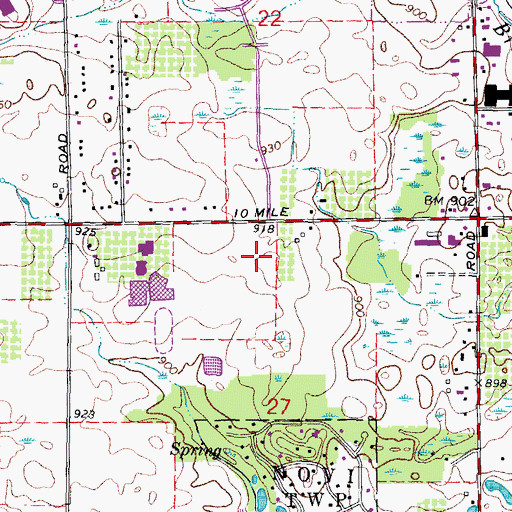 Topographic Map of Novi Police Department, MI