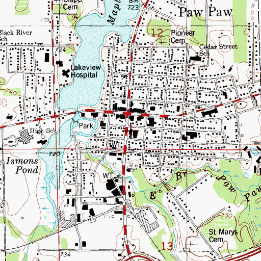 Topographic Map of Van Buren County Sheriff's Office, MI
