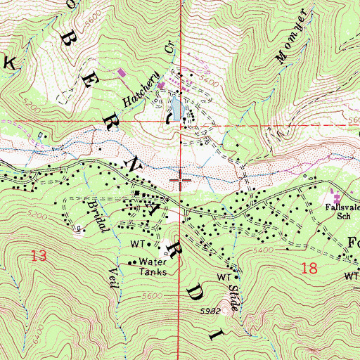 Topographic Map of Slide Creek, CA