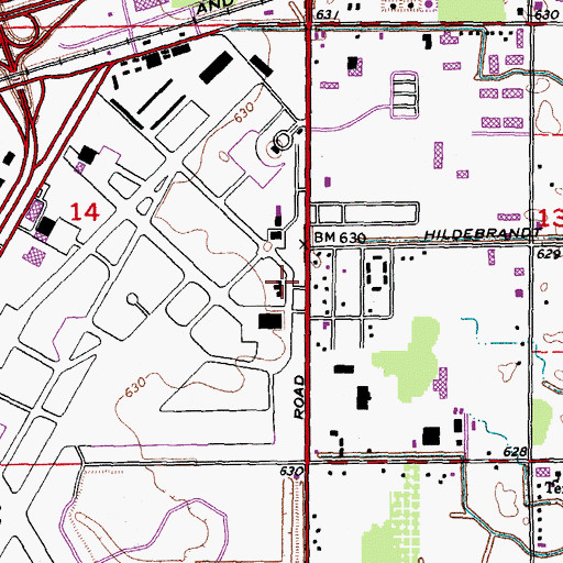 Topographic Map of Wayne County Airport Authority Police, MI