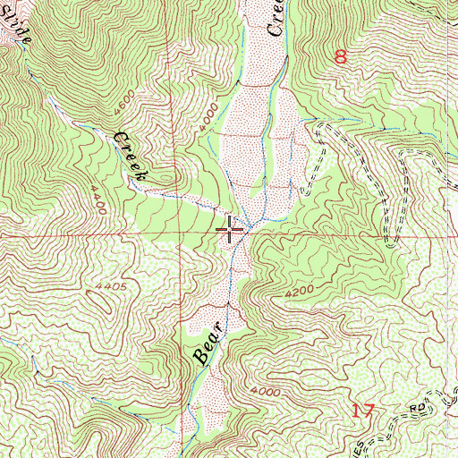 Topographic Map of Slide Creek, CA