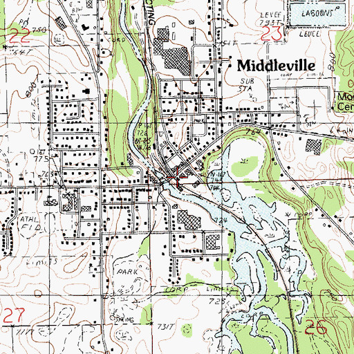 Topographic Map of Barry County Sheriffs Office Middleville Unit, MI