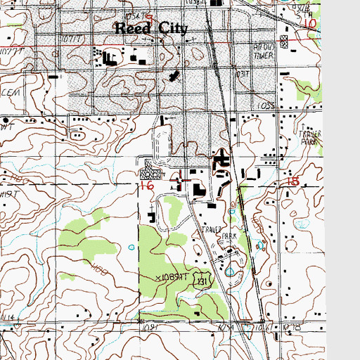 Topographic Map of Michigan State Police Department, MI