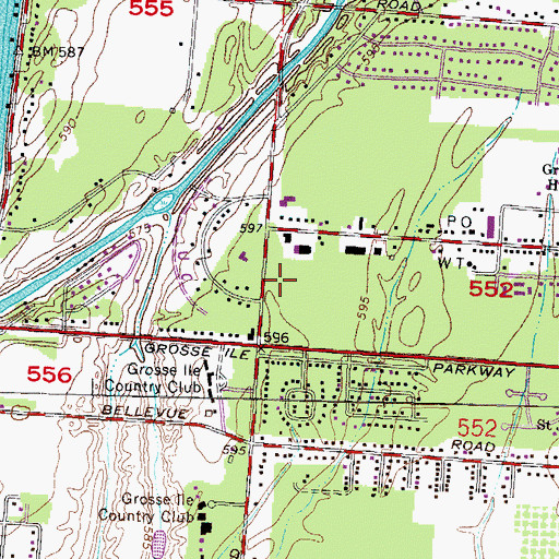 Topographic Map of Grosse Ile Township Police Department, MI