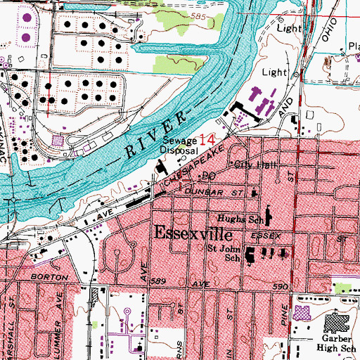 Topographic Map of Essexville Department of Public Safety, MI