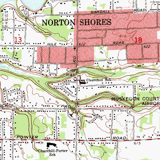 Topographic Map of Norton Shores Police Department, MI