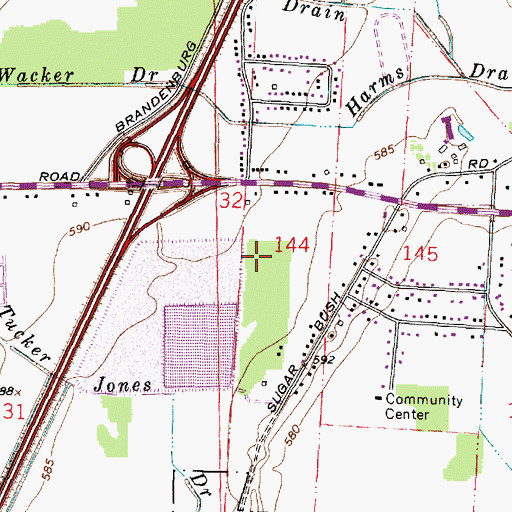 Topographic Map of Chesterfield Township Police Department, MI
