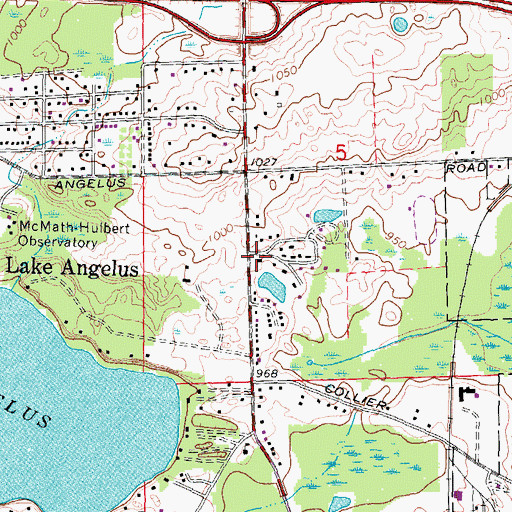 Topographic Map of Lake Angelus Police Department, MI