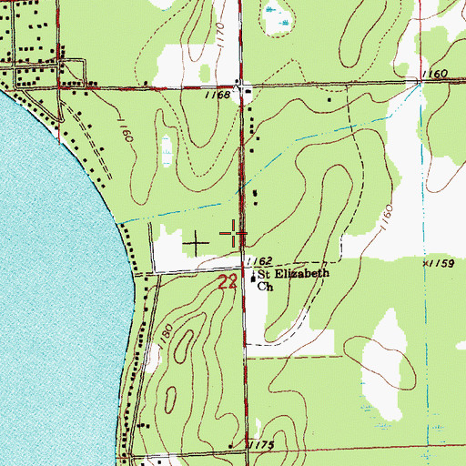 Topographic Map of Gerrish Township Police Department, MI