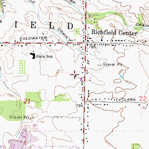 Topographic Map of Richfield Township Police Department Davison, MI