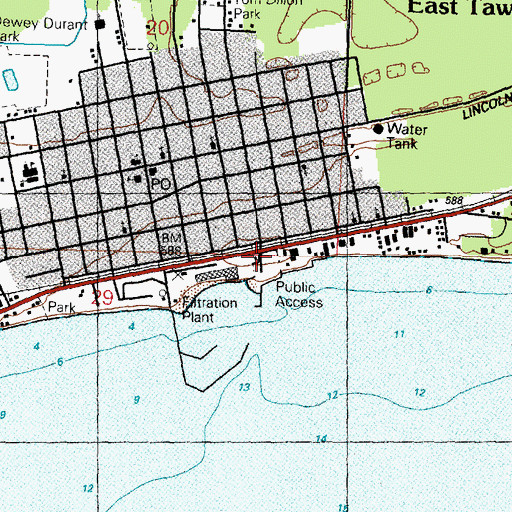 Topographic Map of Michigan State Police Department, MI