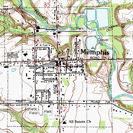 Topographic Map of Memphis Police Department, MI