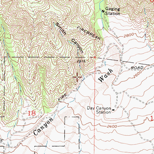 Topographic Map of Smith Canyon, CA