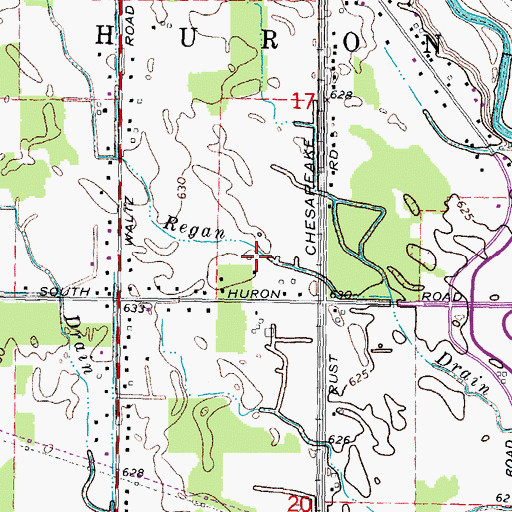 Topographic Map of Huron Township Police Department, MI