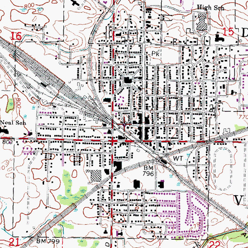 Topographic Map of Durand Police Department, MI