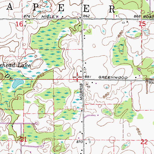 Topographic Map of Lapeer Township Police Department, MI