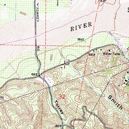 Topographic Map of Smith Canyon, CA